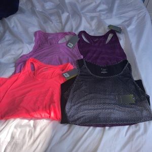 4! XL tek gear tank tops (pink,purples,black)
